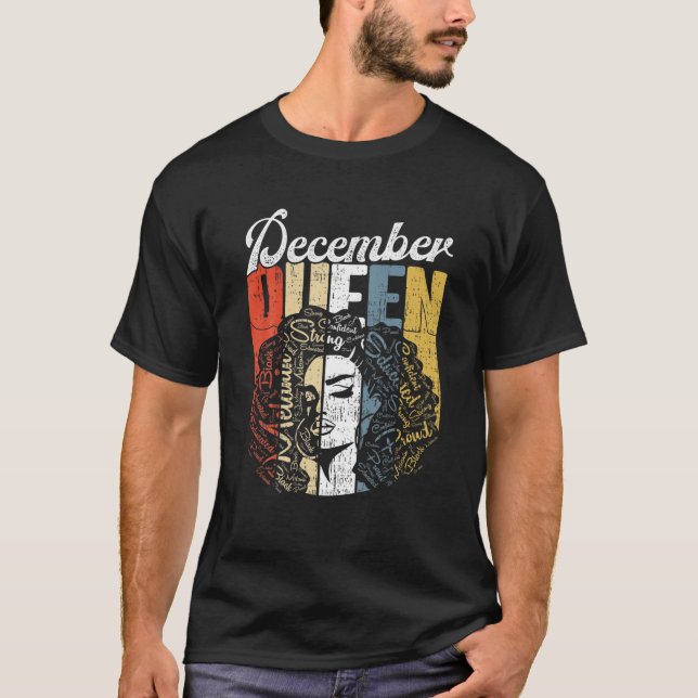 Camiseta Retro Diciembre Reina Impresionante Juntas Reina M (Anverso)