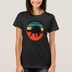 Camiseta Retro Dinosaur Stegosaurus Dino Silhouette Vintage