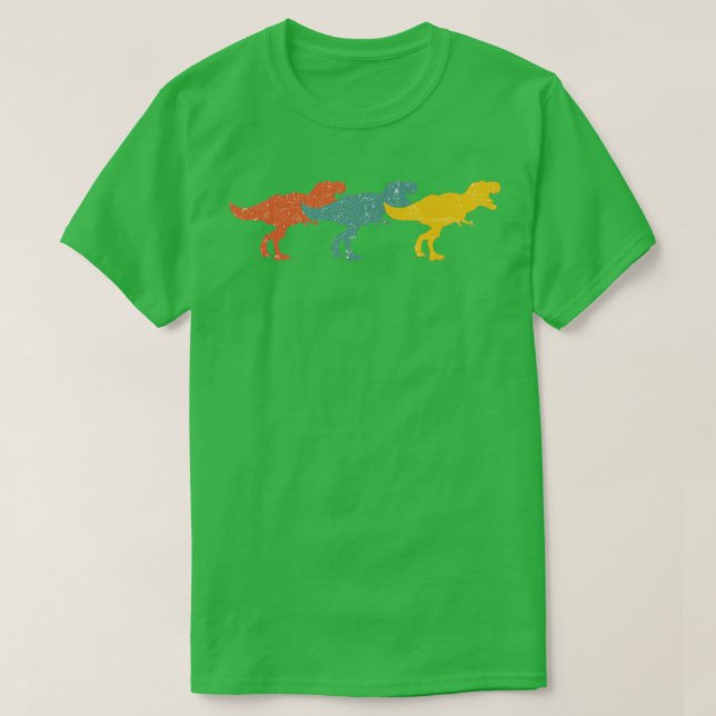 Camiseta retro dinosaurio trex vintage angustiado (Diseño del anverso)