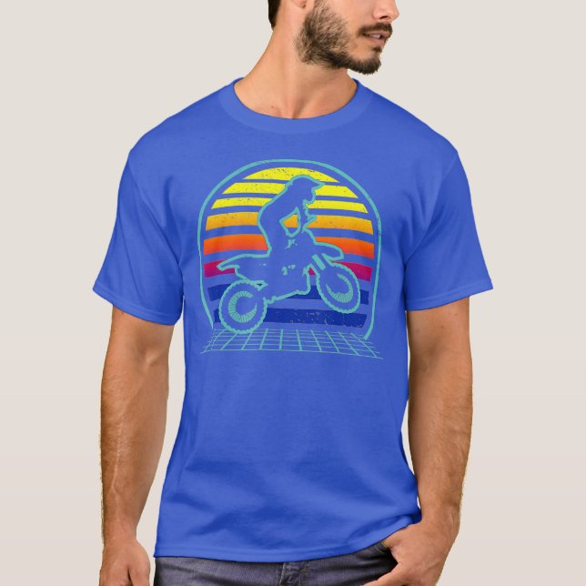 Camiseta Retro Dirtbiking Vaporwave Dirt Biker 70s Biking (Anverso)