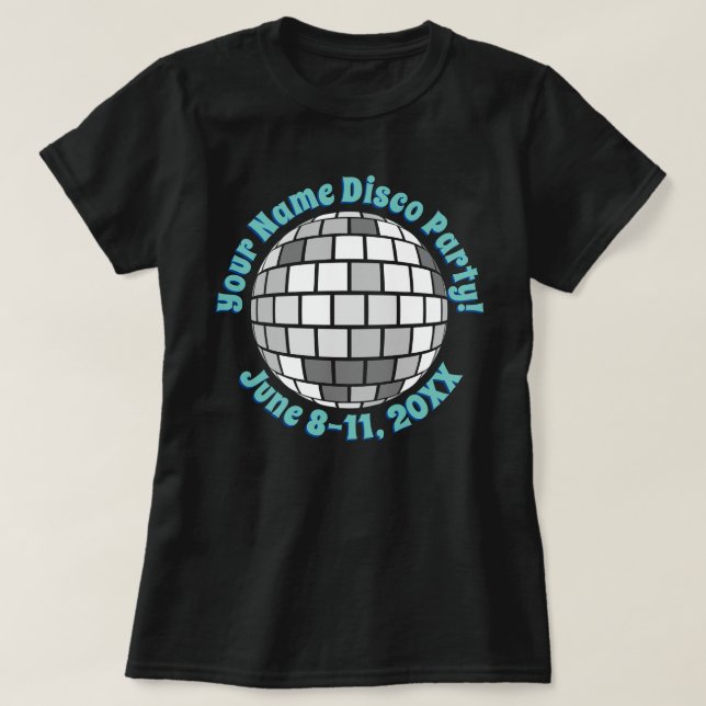 Camiseta Retro Disco Ball PERSONALIZADA (Diseño del anverso)