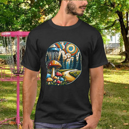 Camiseta Retro Disk Golf Psychedelic Ai Art