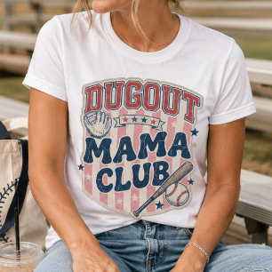 Camiseta Retro Distressed de Mamá de Béisbol Dugou