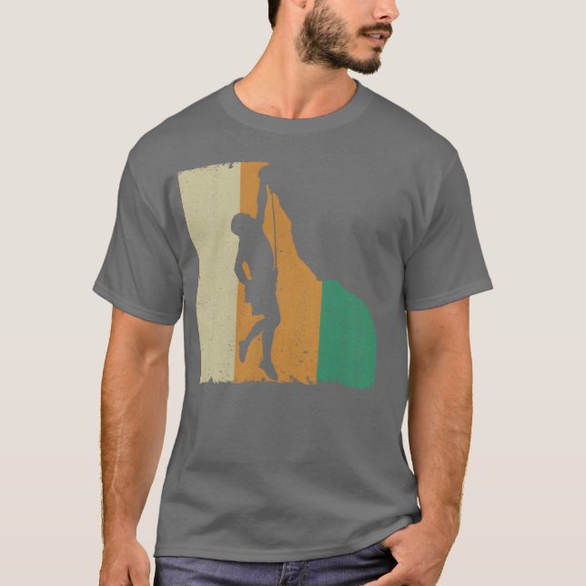 Camiseta Retro Distressed Rock Climbing funny (Anverso)