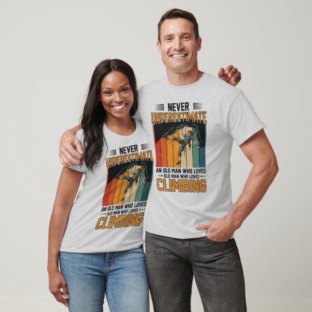 Camiseta Retro Divertida de Escalada Nunca Subesti (Unisexo)