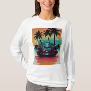 Camiseta Retro DJ Boombox Beach T-Shirt 🎶 🌴   Resumen de 