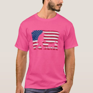 Camiseta Retro Doberman Pinscher 4 de julio Bandera America