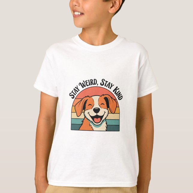 Camiseta Retro Dog Positive Kids Graphic T-Shirt (Anverso)