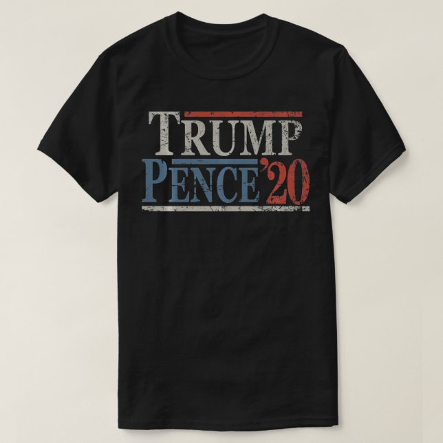 Camiseta Retro Donald Trump Mike Pence 2020 (Diseño del anverso)