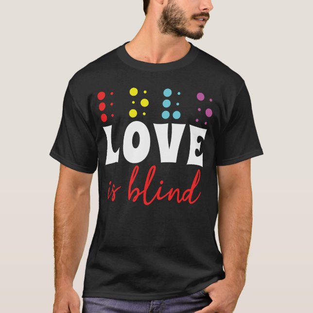 Camiseta Retro Dot Braille Alphabet Braille Language Love B (Anverso)