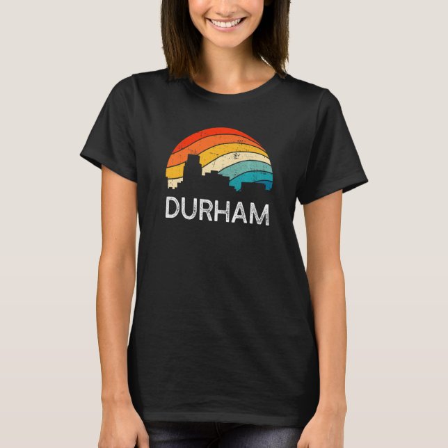 Camiseta Retro Durham Skyline Vintage Urban Skyscraper (Anverso)