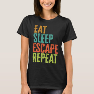 Camiseta Retro Eat Sleep Escape Repetir Juego de Video Leg