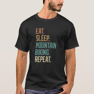Camiseta Retro Eat Sleep Mountain Biking Repetir la cosecha