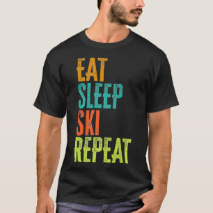 Camiseta Retro Eat Sleep Ski Repetir el esquí acuático Jet 