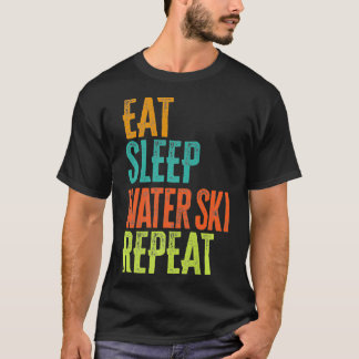 Camiseta Retro Eat Sleep Water Ski Repetir Jet Skiboard Wa