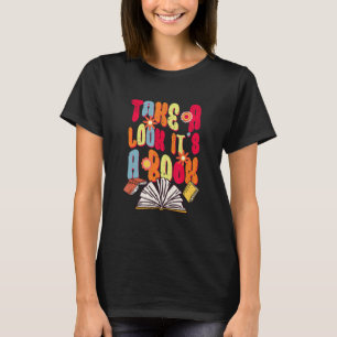 Camiseta Retro echa un vistazo a la biblioteca de lectura d