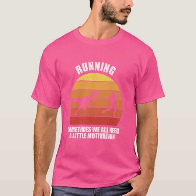 Camiseta Retro Ejecutando T-Rex Shirt Funny Dinosaur (Anverso)