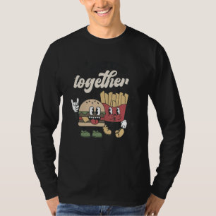 Camiseta Retro El día de San Valentín Mejor Juntos Burger Y