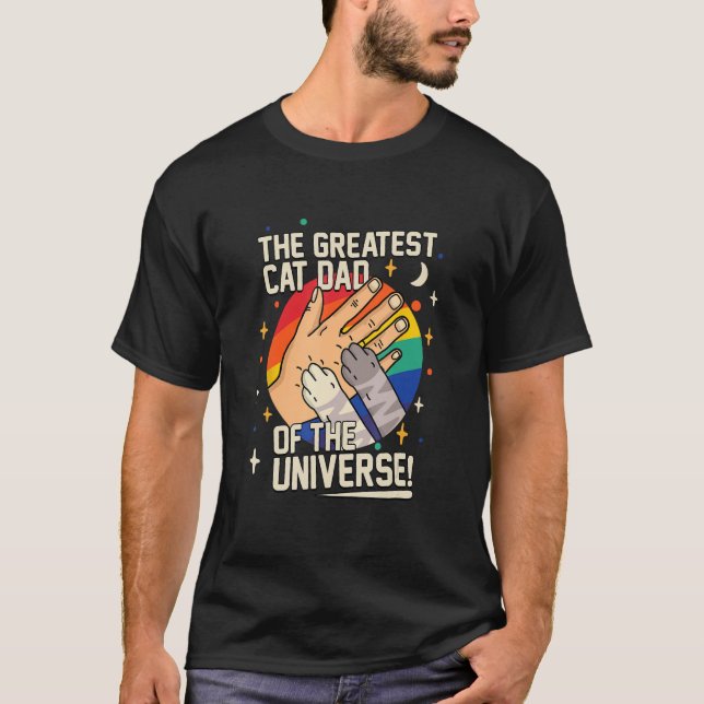 Camiseta Retro El mejor gato papá de los padres del univers (Anverso)