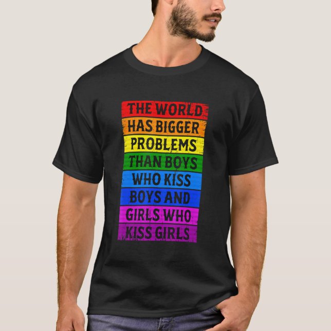 Camiseta Retro El Mundo Tiene Problemas Más Grandes Que Gay (Anverso)