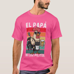 Camiseta Retro El Papa de lo pollitos divertido Dia del esp