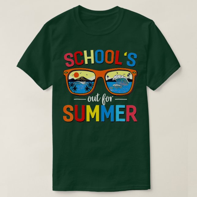 Camiseta Retro El Último Día De Las Escuelas En Verano (Diseño del anverso)