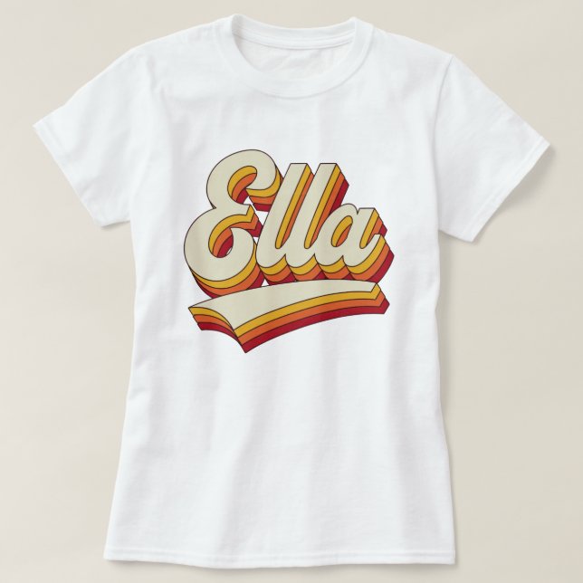 Camiseta Retro Ella Name 70s Vintage Design (Diseño del anverso)