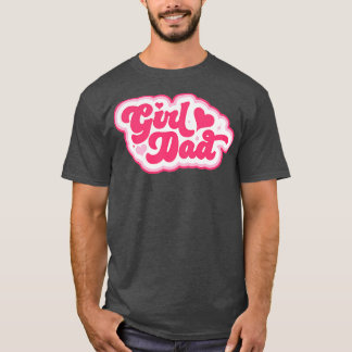 Camiseta Retro en el padre rosado de las hijas Orgulloso