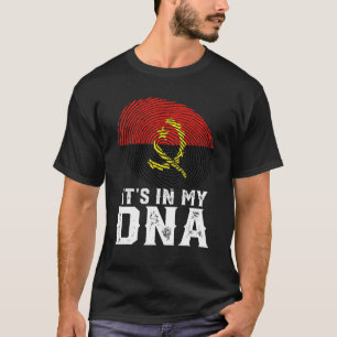 Camiseta Retro en la bandera de Angola de mi huella digital