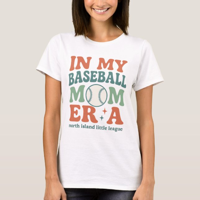 Camiseta retro "En la era de mi mamá de béisbol" (Anverso)