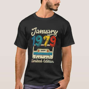 Camiseta Retro Enero 1979 Cinta Cassette 43d Cumpleaños Dec