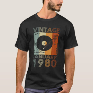 Camiseta Retro Enero 1980 T 42Nd Birthday Gift 42 Years O