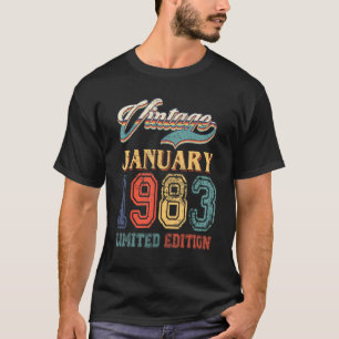 Camiseta Retro Enero 1983 Vintage 39 Años