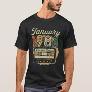 Camiseta Retro Enero 1984 Cinta De Cassette 38º Cumpleaños
