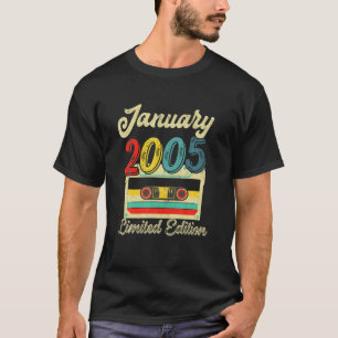 Camiseta Retro Enero 2005 Cinta De Cassette 17º Cumpleaños 