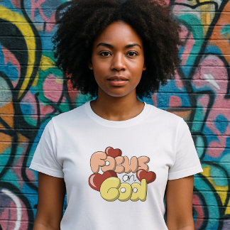 Camiseta Retro Enfoque en Dios - Corazones