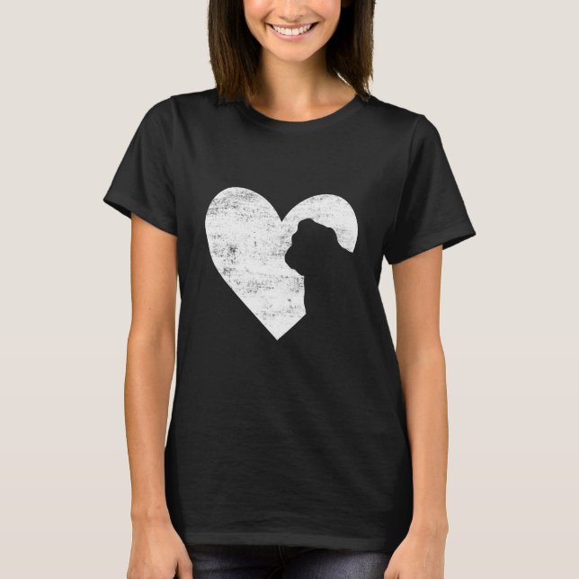 Camiseta Retro English Bulldog Dog Heart Valentine's Day Do (Anverso)