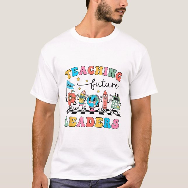 Camiseta Retro Enseñando Líderes Futuros Profesor  (Anverso)