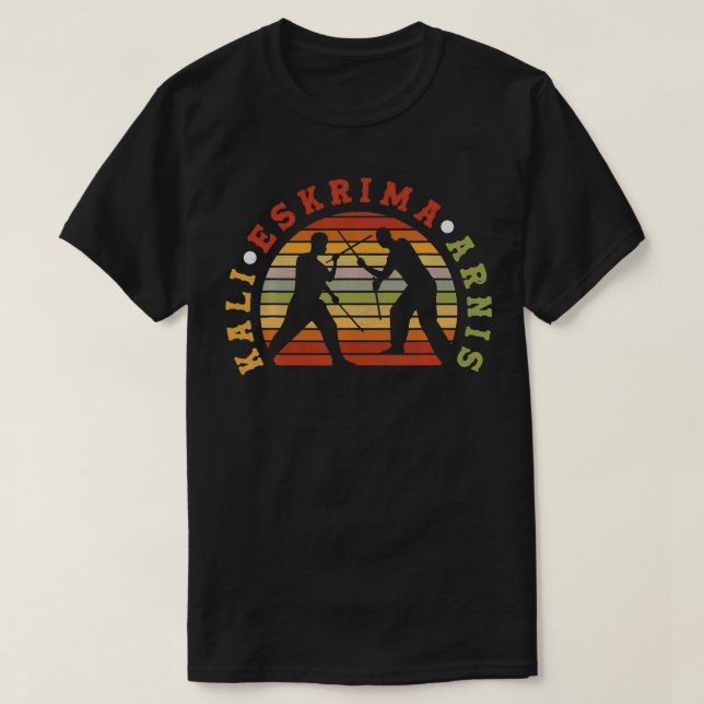 Camiseta Retro Eskrima Kali Arnis Esparring Escrima Stics S (Diseño del anverso)