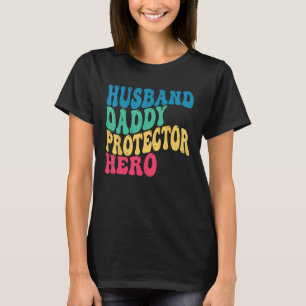 Camiseta Retro Esposo Papi Protector Héroe Día del Padre