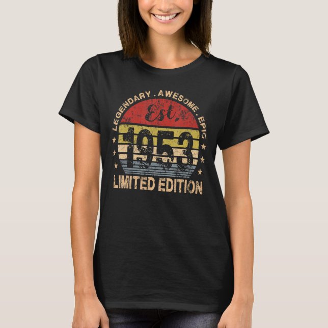 Camiseta Retro Est 1953 69º cumpleaños 69 años (Anverso)