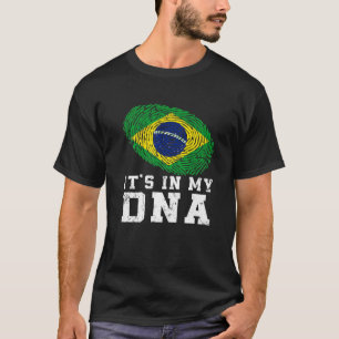 Camiseta Retro está en mi ADN Patriótico bandera de Brasil