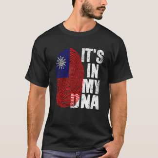 Camiseta Retro está en mi ADN Taiwán huella digital taiwane