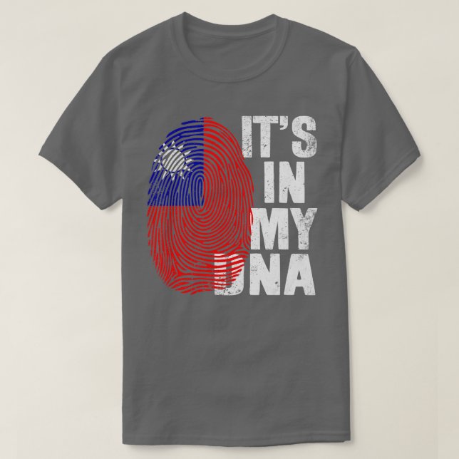 Camiseta Retro Está En Mi ADN Taiwán Huella digital Taiwane (Diseño del anverso)