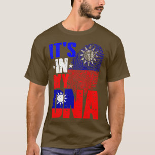Camiseta Retro Está en mi ADN Taiwán Rota Bandera Taiwanesa