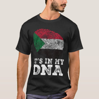 Camiseta Retro está en mi Dna Sudan Flag Fingerprint