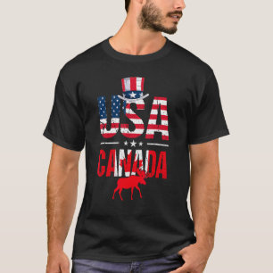 Camiseta Retro Estados Unidos Canadá Bandera de Estados Uni