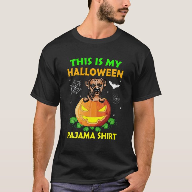 Camiseta Retro Este Es Mi Boxeador Pajama De Halloween (Anverso)