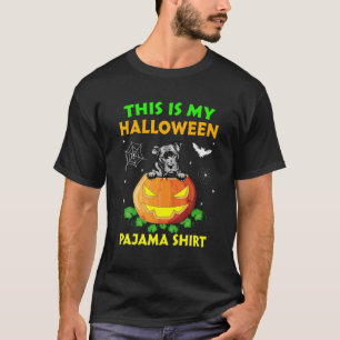 Camiseta Retro Este Es Mi Pajama Pitbull De Halloween