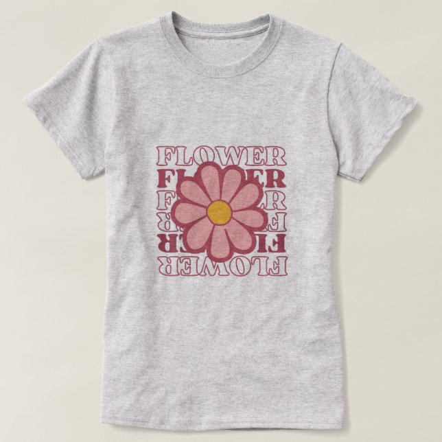 Camiseta Retro Estética Floral. (Diseño del anverso)